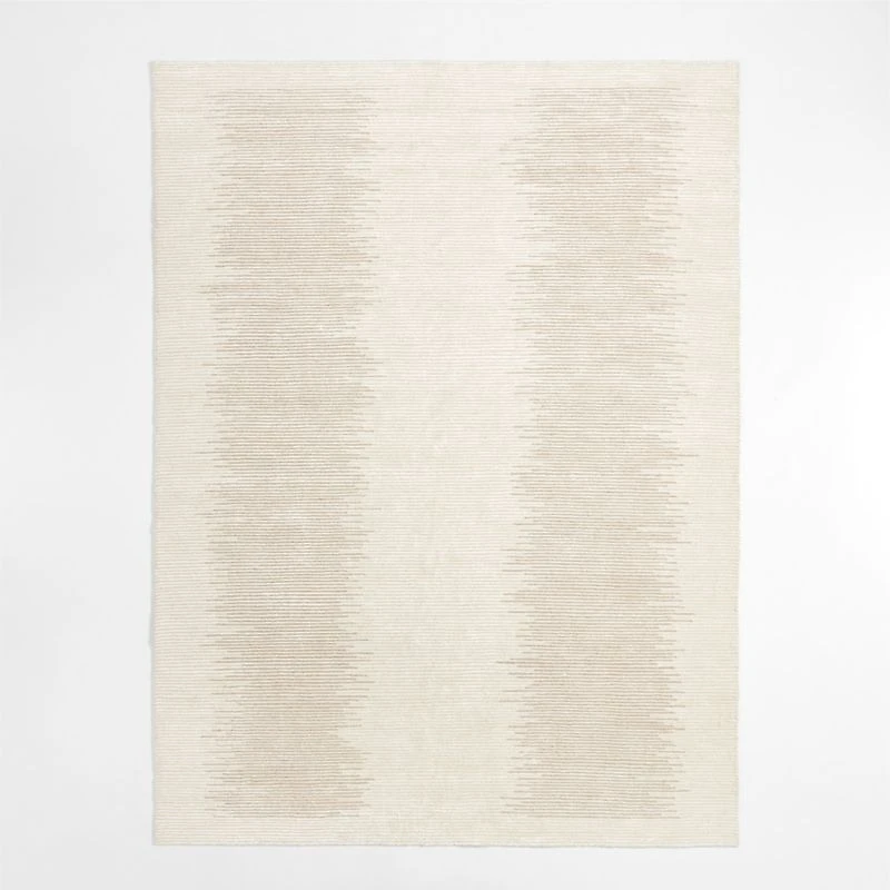 Antibes Wool and Viscose Hand-Knotted Sand Area Rug 6'x9'