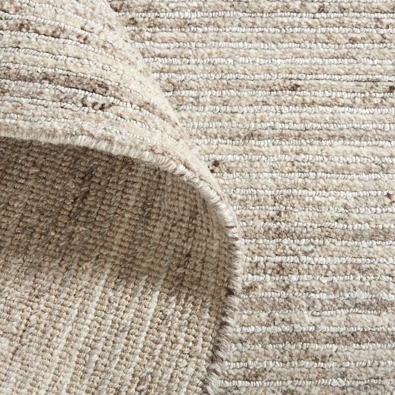 Antibes Wool and Viscose Hand-Knotted Taupe Brown Area Rug 6'x9'