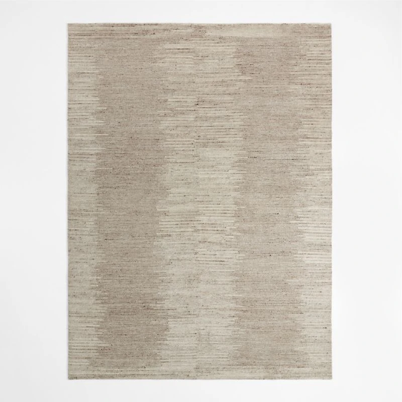 Antibes Wool and Viscose Hand-Knotted Taupe Brown Area Rug 6'x9'
