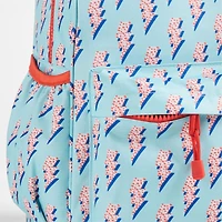 Lightning Bolts Aqua Large Kids Backpack with Side Pockets