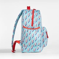 Lightning Bolts Aqua Large Kids Backpack with Side Pockets