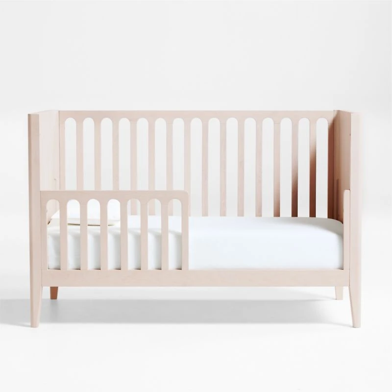 Archie Whitewashed Ash Wood Convertible Baby Crib