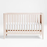 Archie Whitewashed Ash Wood Convertible Baby Crib