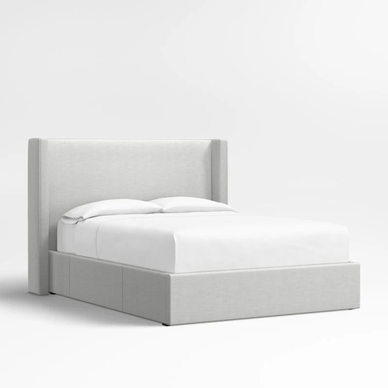 Arden 52" Oyster Grey King Upholstered Headboard with Storage Bed Base