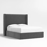 Arden 60" Charcoal Grey King Upholstered Headboard with Storage Bed Base
