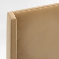 Arden 60" Brown Upholstered King Headboard with Batten Brown Oak Bed Base