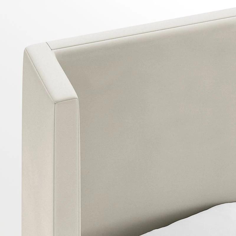 Arden Beige Upholstered Queen Bed with 52" Headboard