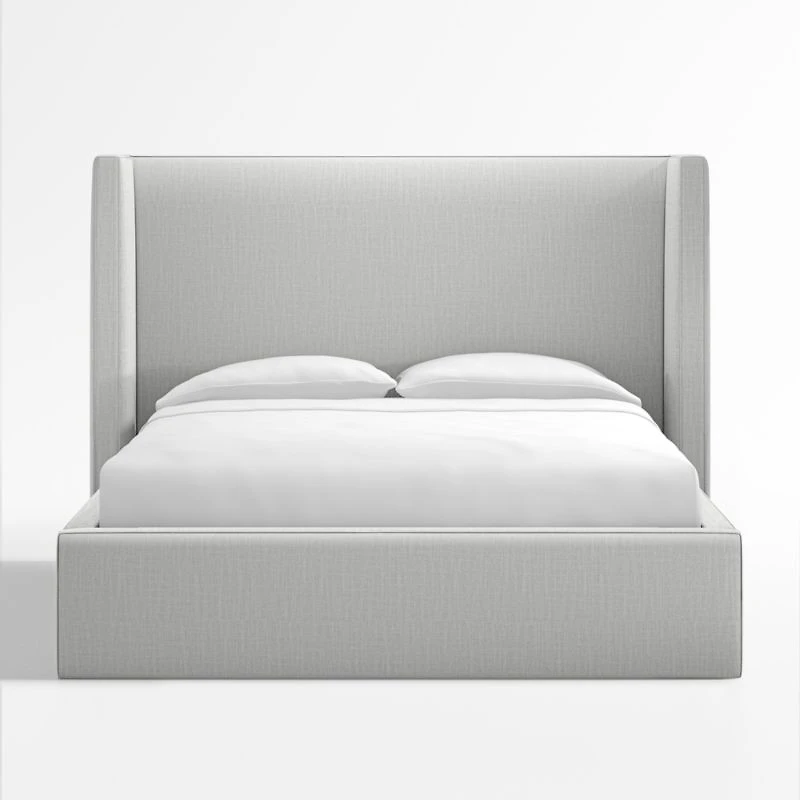 Arden Oyster Grey Upholstered Queen Bed with 52" Headboard