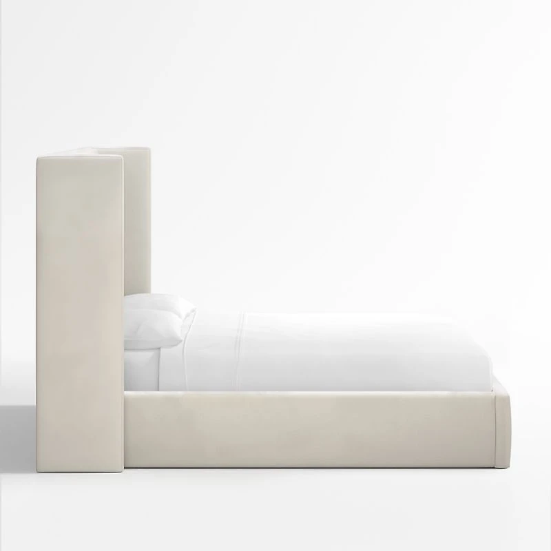 Arden Beige Upholstered King Bed with 60" Headboard