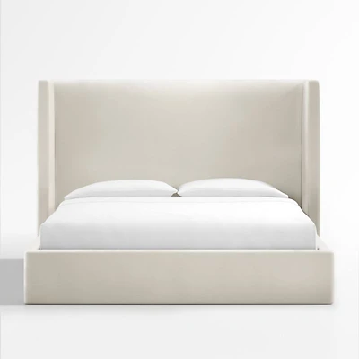 Arden Beige Upholstered King Bed with 60" Headboard