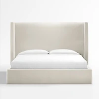 Arden Beige Upholstered King Bed with 60" Headboard