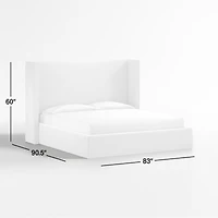 Arden Ivory Upholstered King Bed with 60" Headboard