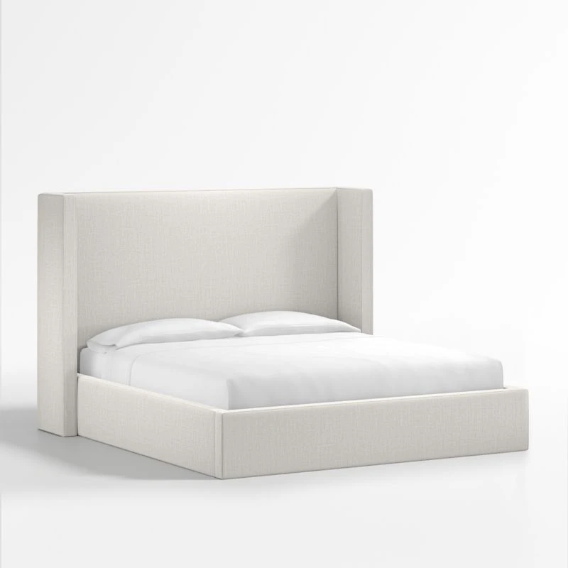 Arden Ivory Upholstered King Bed with 60" Headboard
