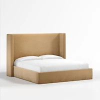 Arden Camel Brown Upholstered King Bed with 60" Headboard