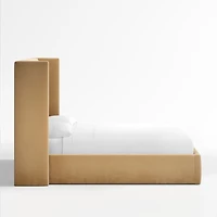 Arden Camel Brown Upholstered King Bed with 60" Headboard