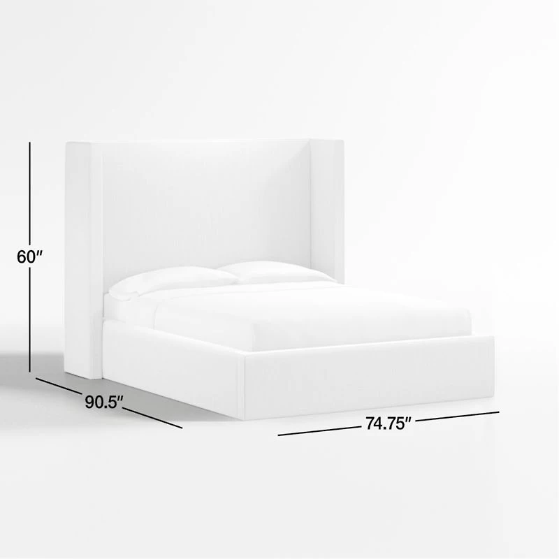 Arden Ivory Upholstered Queen Bed with 60" Headboard