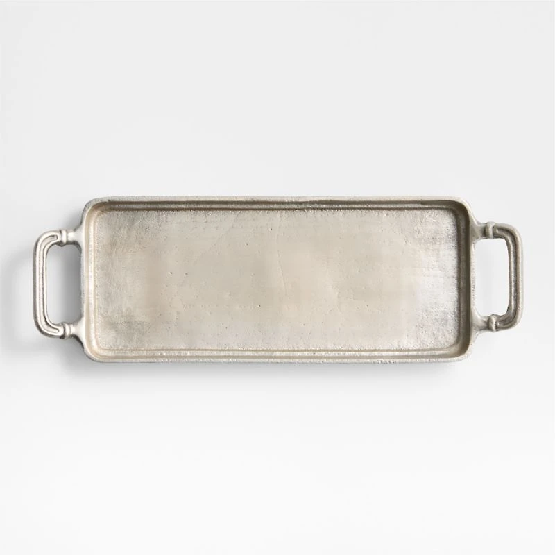 Argento Antique Metal Rectangular Tray with Divided Glass Bowls