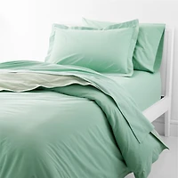 Ari Kids Organic Reversible Brushed Cotton Green Twin Duvet Cover