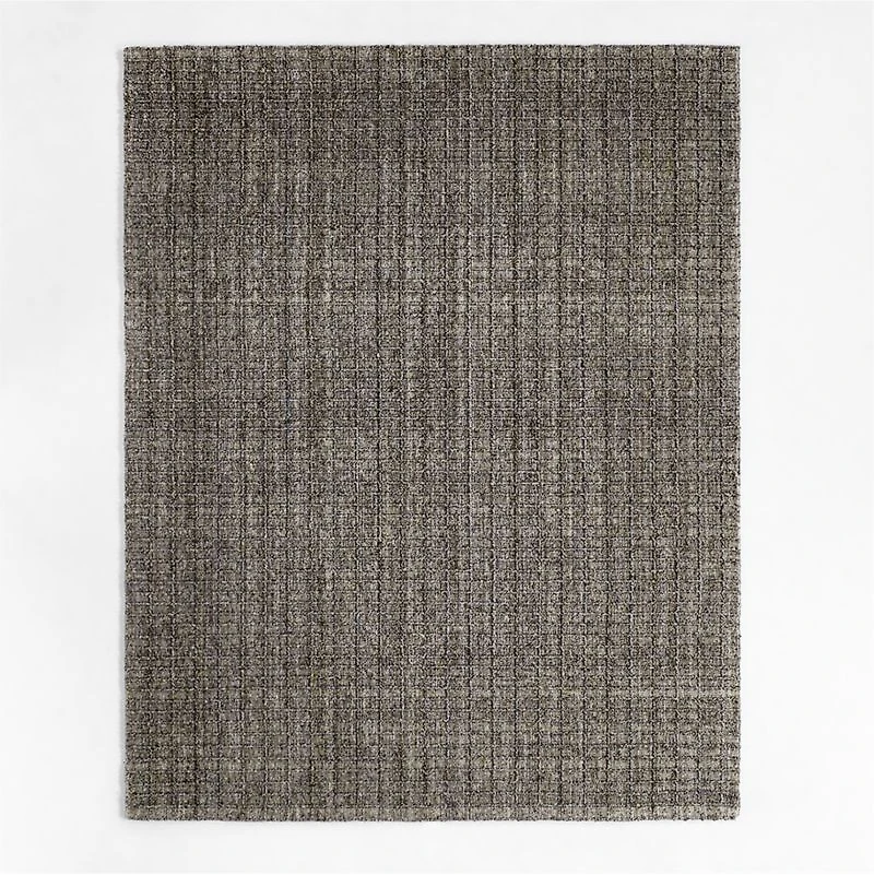 Arles Performance Wool Raised Pattern Dark Grey Area Rug 8'x10'