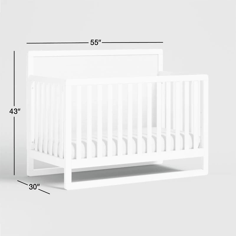 Arlyn Two-Tone White Wood Baby Crib