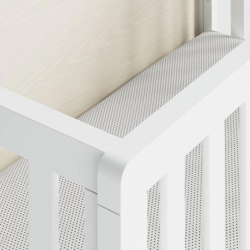 Arlyn Two-Tone White Wood Baby Crib