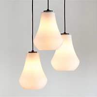 Arren Black 3-Light Round Pendant with Teardrop Milk Glass Shades