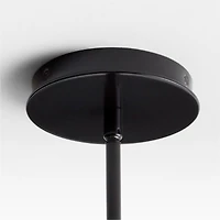 Arren Black Chandelier Light with Round Clear Glass Shades 37.5"