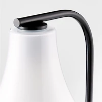 Arren Black Floor Lamp with Milk Teardrop Shade
