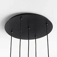 Arren Black 5-Light Round Pendant with Large Round Clear Glass Shades 40.7"