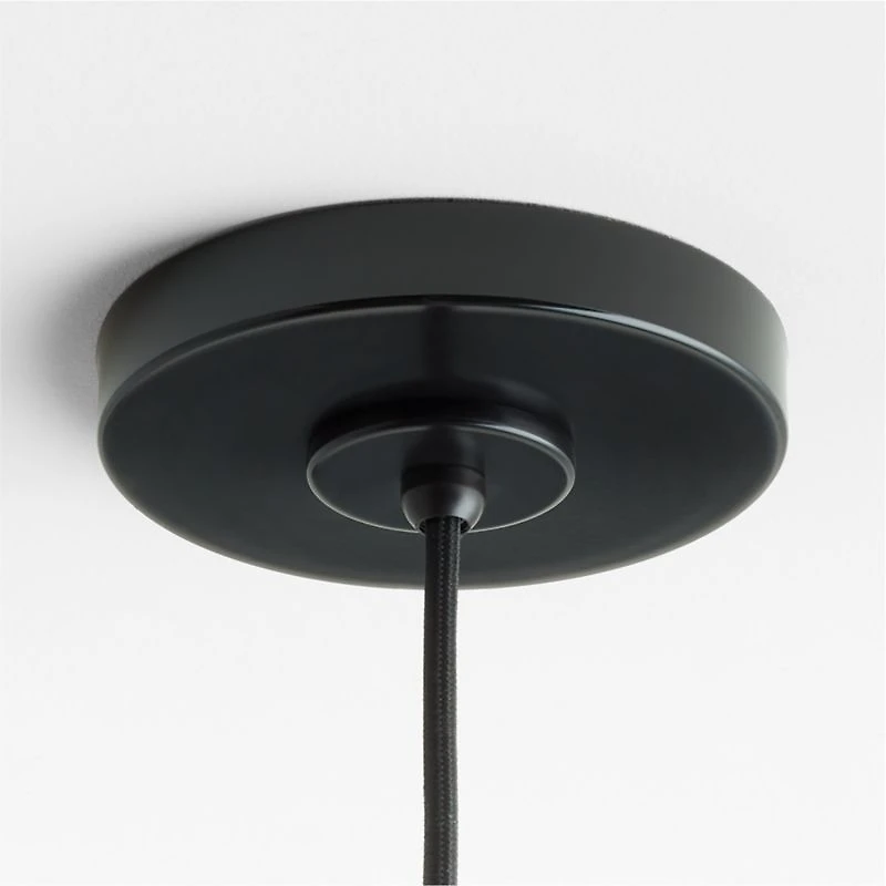 Arren Black Single Pendant Light with Large Round Clear Glass Shade 10.5"