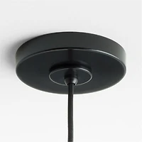 Arren Black Single Pendant Light with Large Round Clear Glass Shade 10.5"