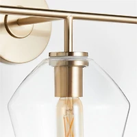 Arren Brass 3-Light Wall Sconce with Clear Angled Shades