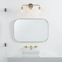 Arren Brass 3-Light Wall Sconce with Clear Angled Shades