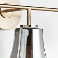 Arren Brass 3-Light Wall Sconce with Silver Teardrop Shades