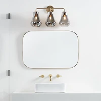 Arren Brass 3-Light Wall Sconce with Silver Teardrop Shades
