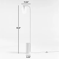 Arren Brass Floor Lamp with Silver Angled Shade 56"