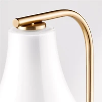 Arren Brass Floor Lamp with Milk Teardrop Shade