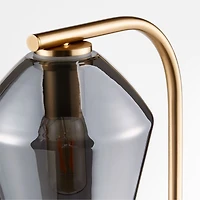 Arren Brass Floor Lamp with Silver Angled Shade 56"