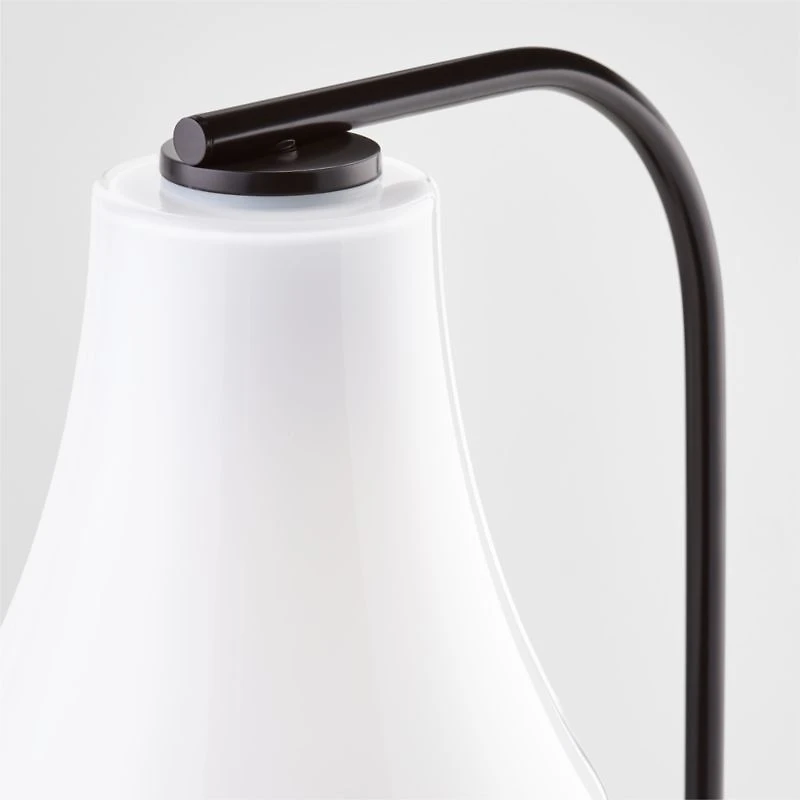 Arren Black Table Lamp with Milk Teardrop Shade 22.25"