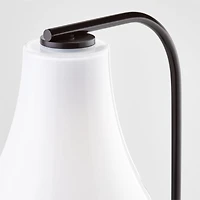Arren Black Table Lamp with Milk Teardrop Shade 22.25"