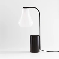 Arren Black Table Lamp with Milk Teardrop Shade 22.25"