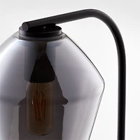 Arren Black Table Lamp with Silver Angled Shade 22.25"