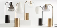 Arren Black Table Lamp with Clear Angled Shade 22.25"