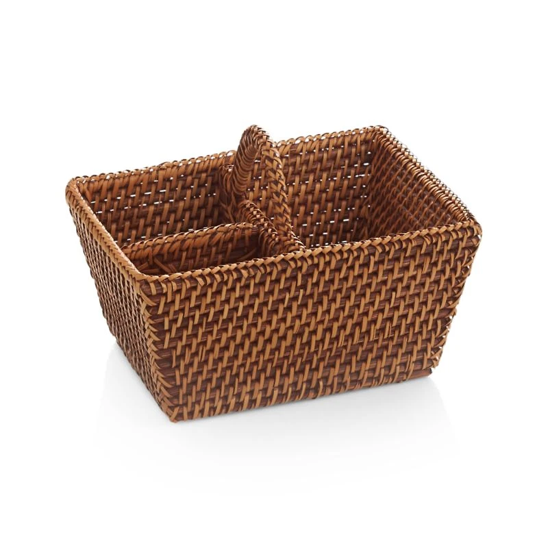 Artesia Honey Rattan Flatware Caddy