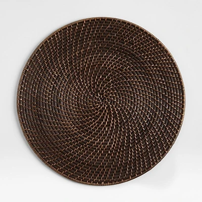 Artesia Round Dark Brown Woven Rattan Placemat