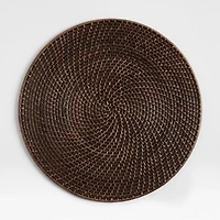 Artesia Round Dark Brown Woven Rattan Placemat