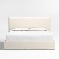 Arvada 54" Ivory Upholstered Queen Headboard with Storage Bed Base