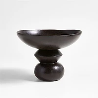 Ashanti Black Ceramic Decorative Pedestal Bowl by Eric Adjepong