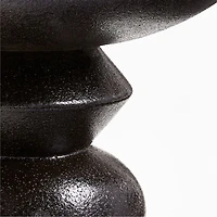 Ashanti Black Ceramic Decorative Pedestal Bowl by Eric Adjepong