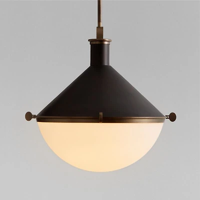 Aster Milk Glass Pendant Light 17"
